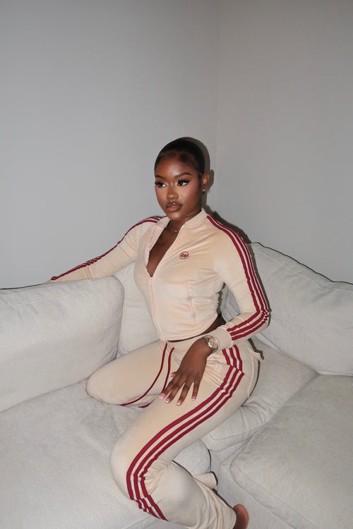 Cream velour set